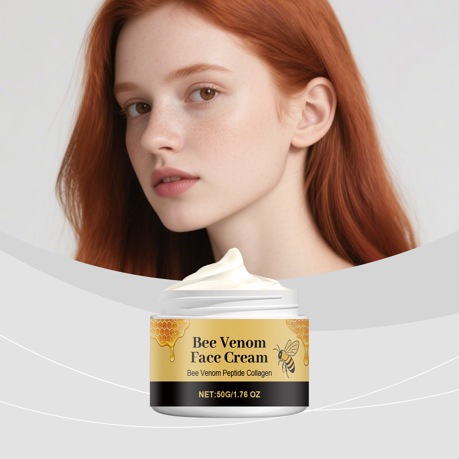 Bee Venom Cream Gentle Nourishing Moisturizing Facial Skin Refreshing Soft Smooth Hydrating Daily Skincare Cream