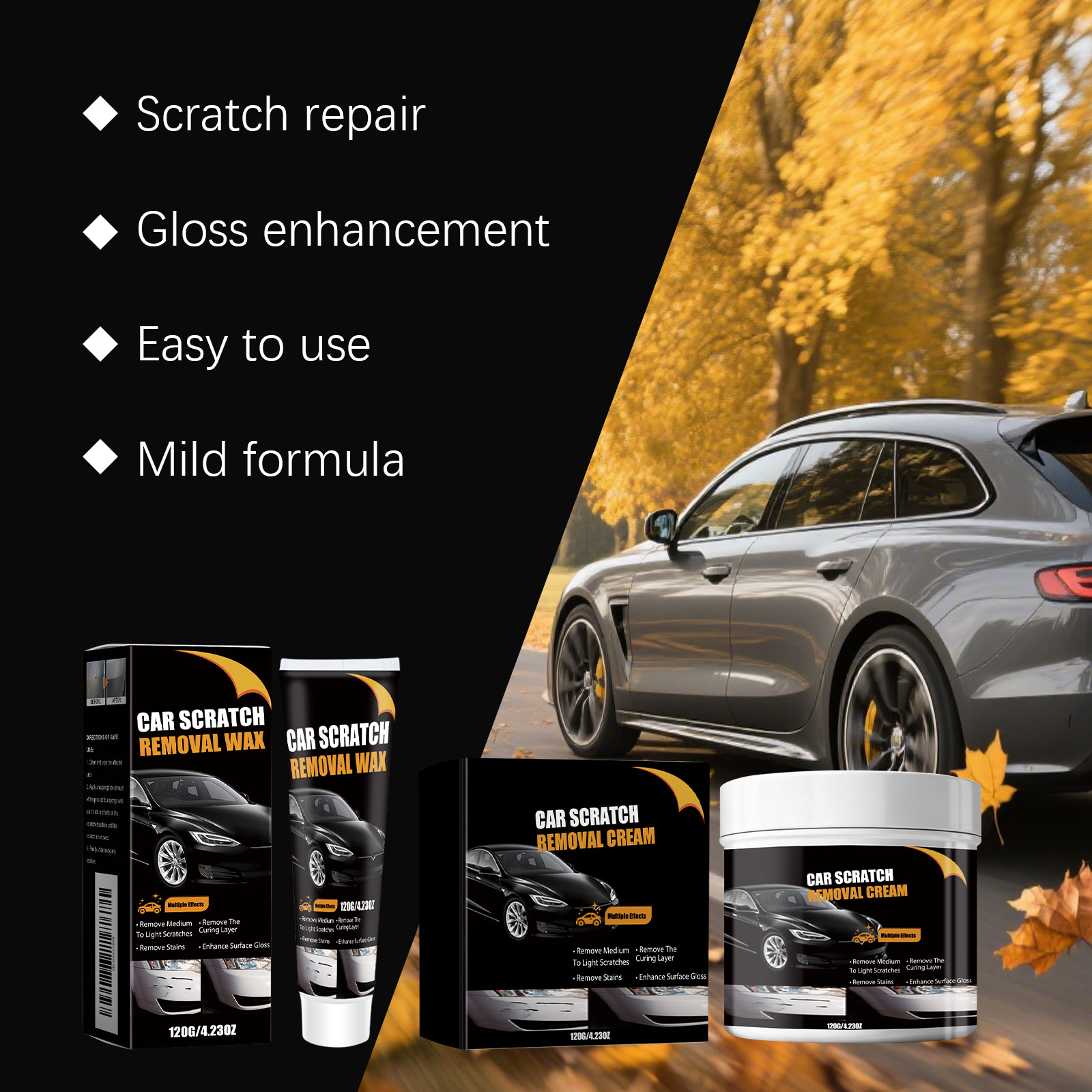 Car Scratch Paste Paint Scuff Rub Maintenance Brighten Gloss Protect Car Surface Portable Paint Repair Care