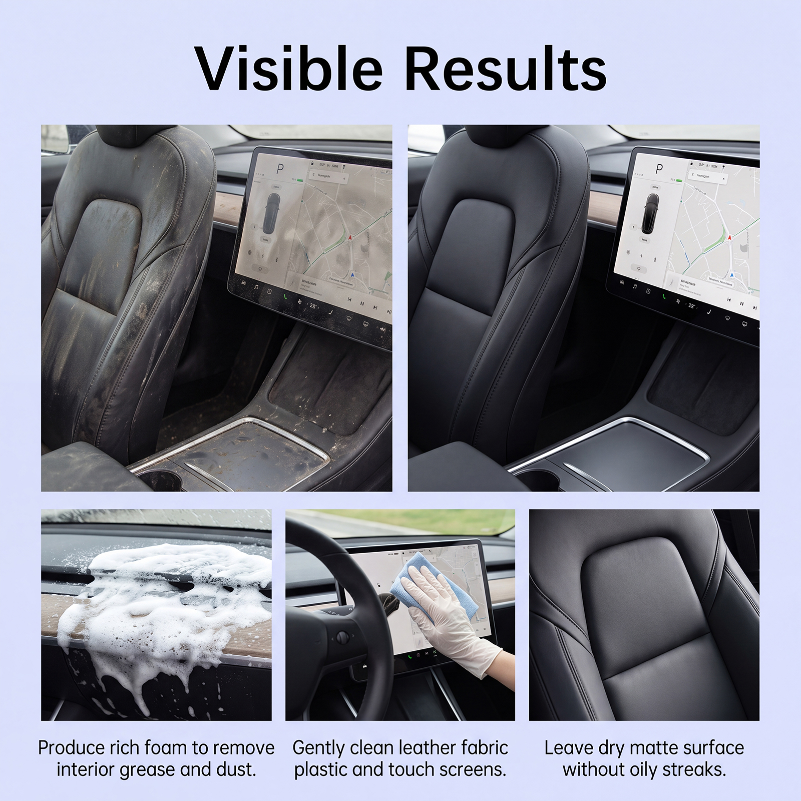 Car Interior Deep Cleaner Gentle Care For Vehicle Inner Surface All Parts