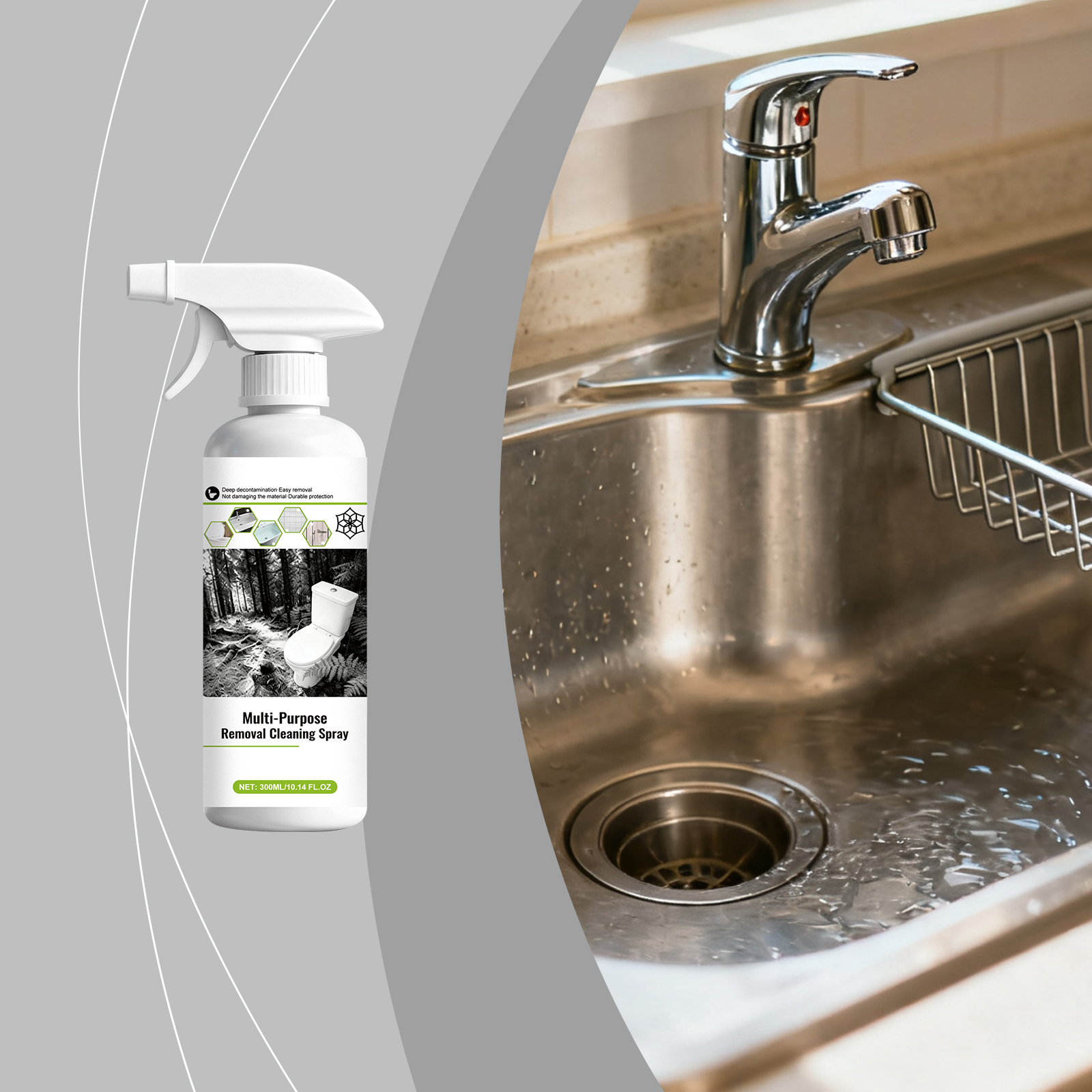 Multipurpose Cleaning Spray Daily Kitchen Water Stain Wall Grease Bathroom Household Cleaner