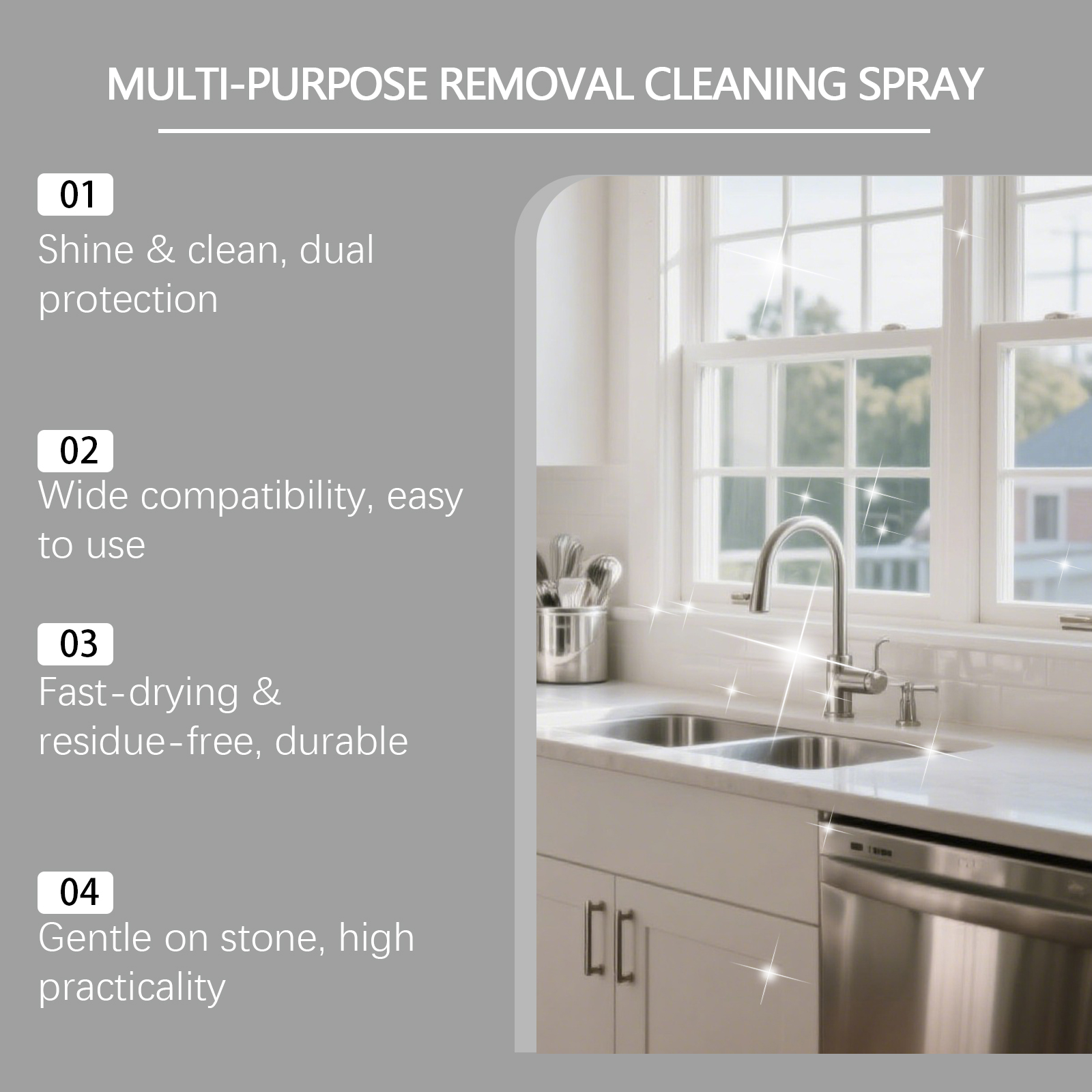 Multipurpose Cleaning Spray Daily Kitchen Water Stain Wall Grease Bathroom Household Cleaner