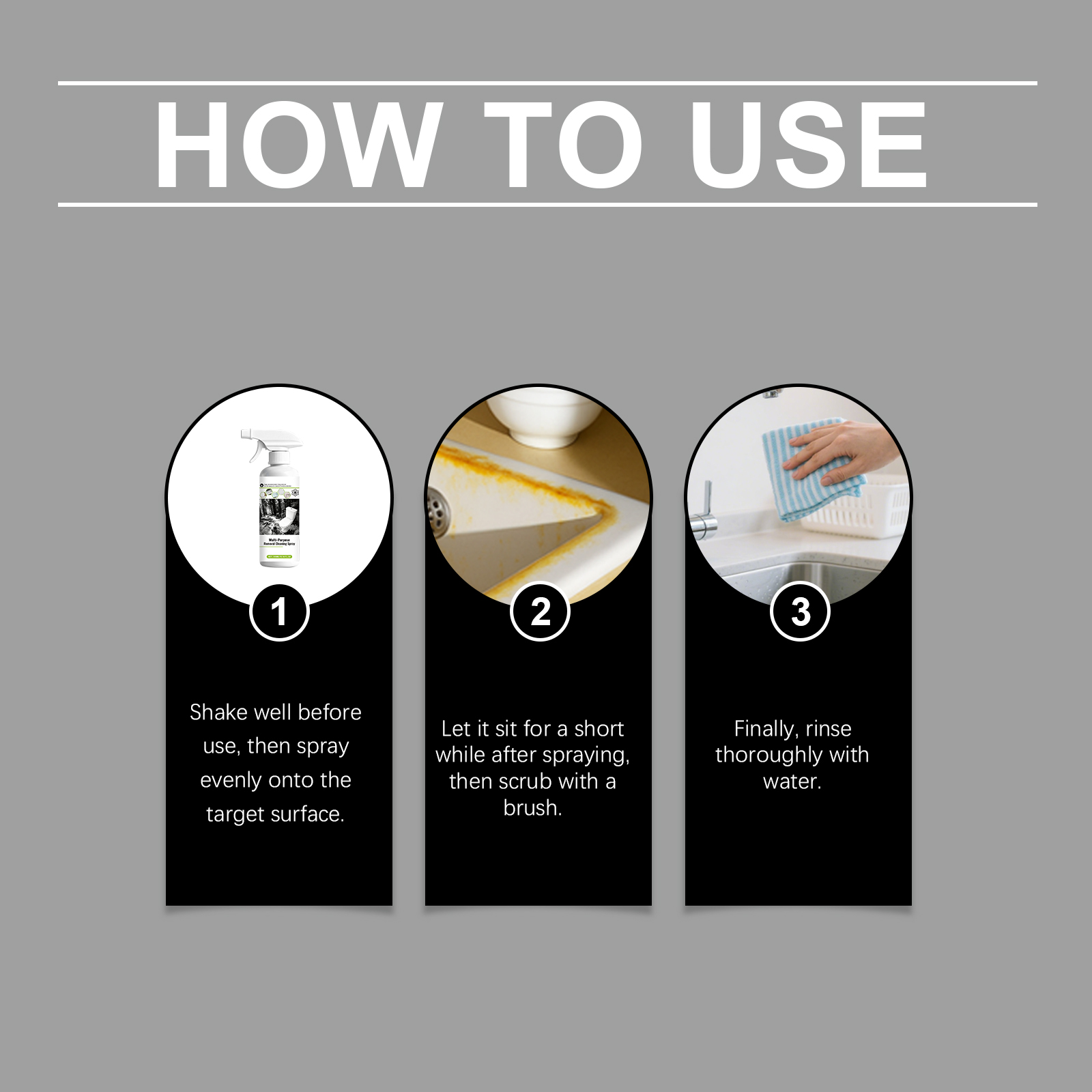 Multipurpose Cleaning Spray Daily Kitchen Water Stain Wall Grease Bathroom Household Cleaner