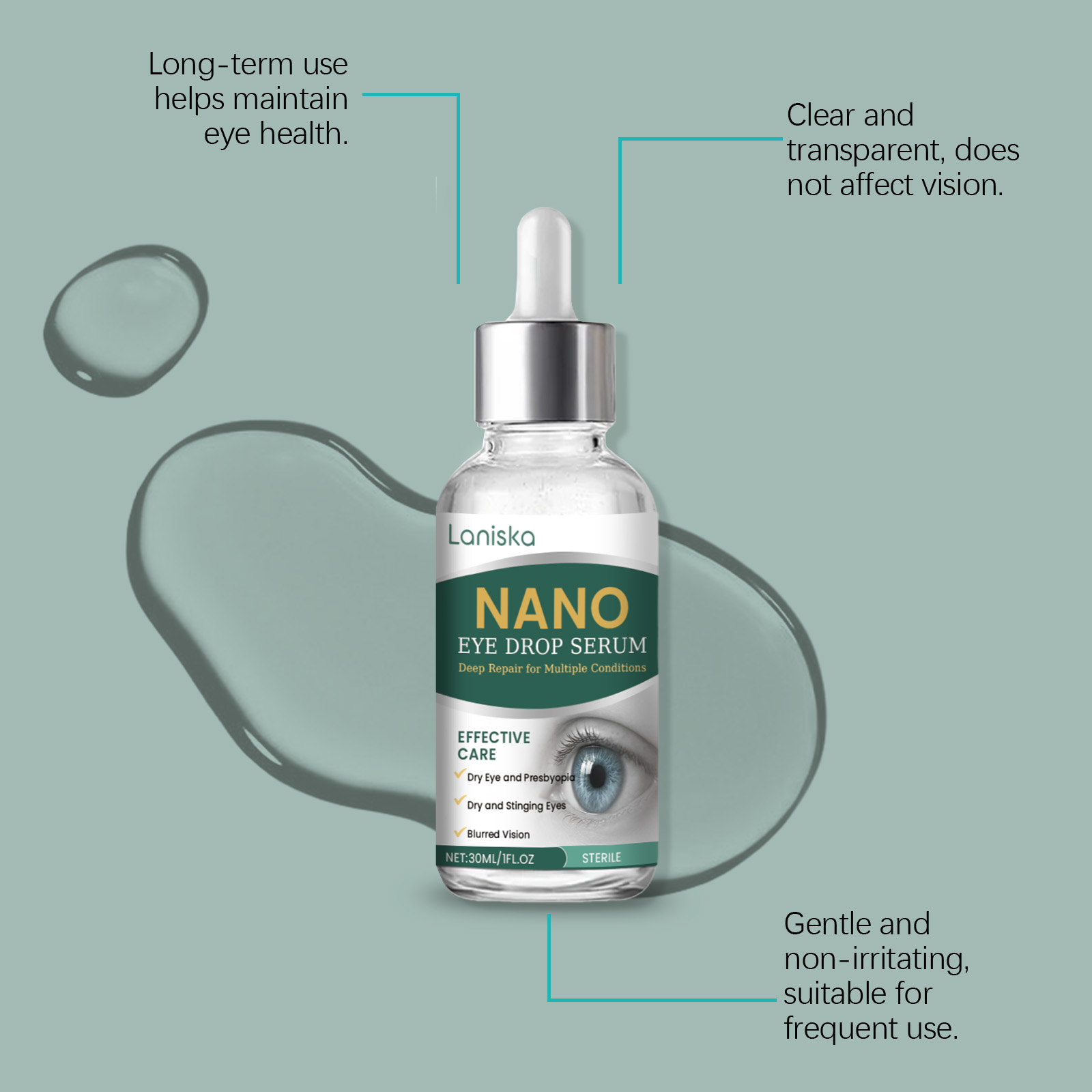 Soothing Eye Drops Relieve Eye Discomfort Gentle Moisturizing Improve Dryness Daily Eye Care
