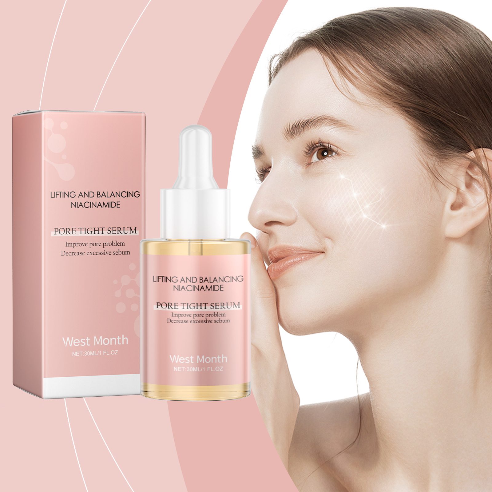 Niacinamide Pore Tightening Serum Hydrating Moisturizing Oil Control Remove Closed Comedones Soothe Skin