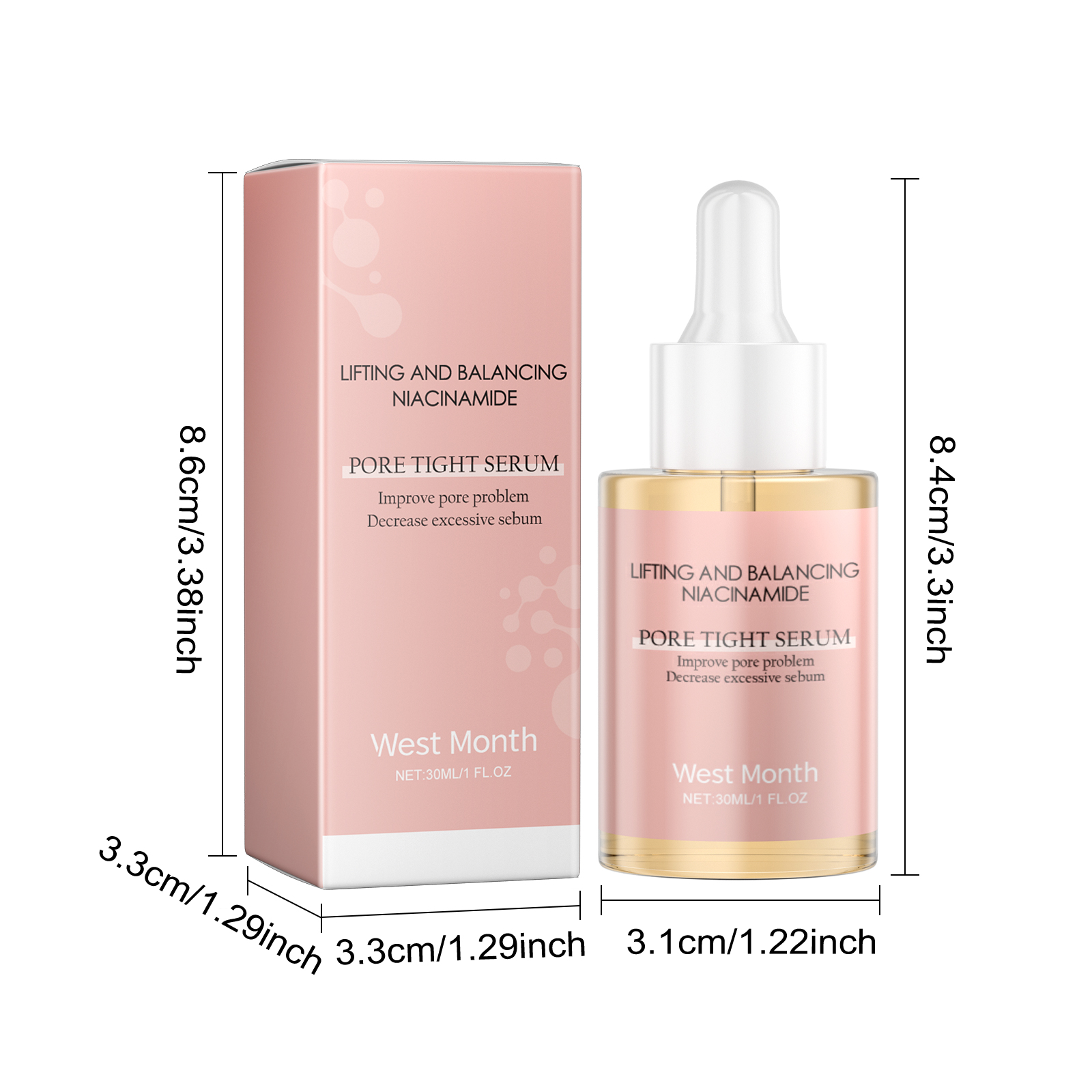 Niacinamide Pore Tightening Serum Hydrating Moisturizing Oil Control Remove Closed Comedones Soothe Skin