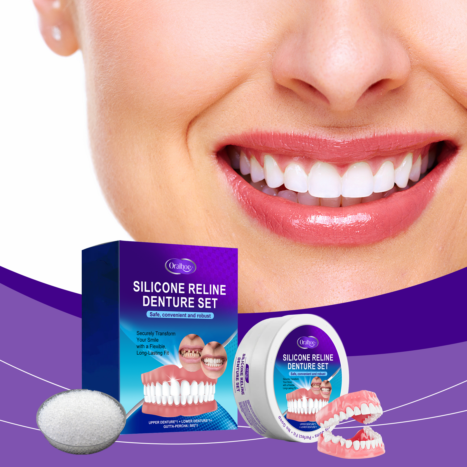 Denture Modifying Braces Teeth Beautification Smile Enhancement Comfort Care Set For Teeth Wear Protection Accessory