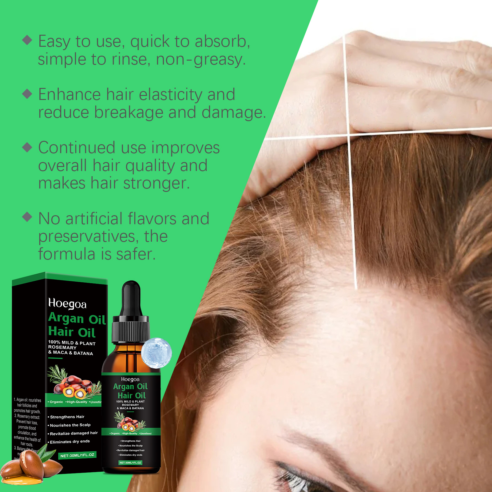 Argan Hair Care Oil Improves Dry Frizzy Split Ends Nourishes Hair Care Essence
