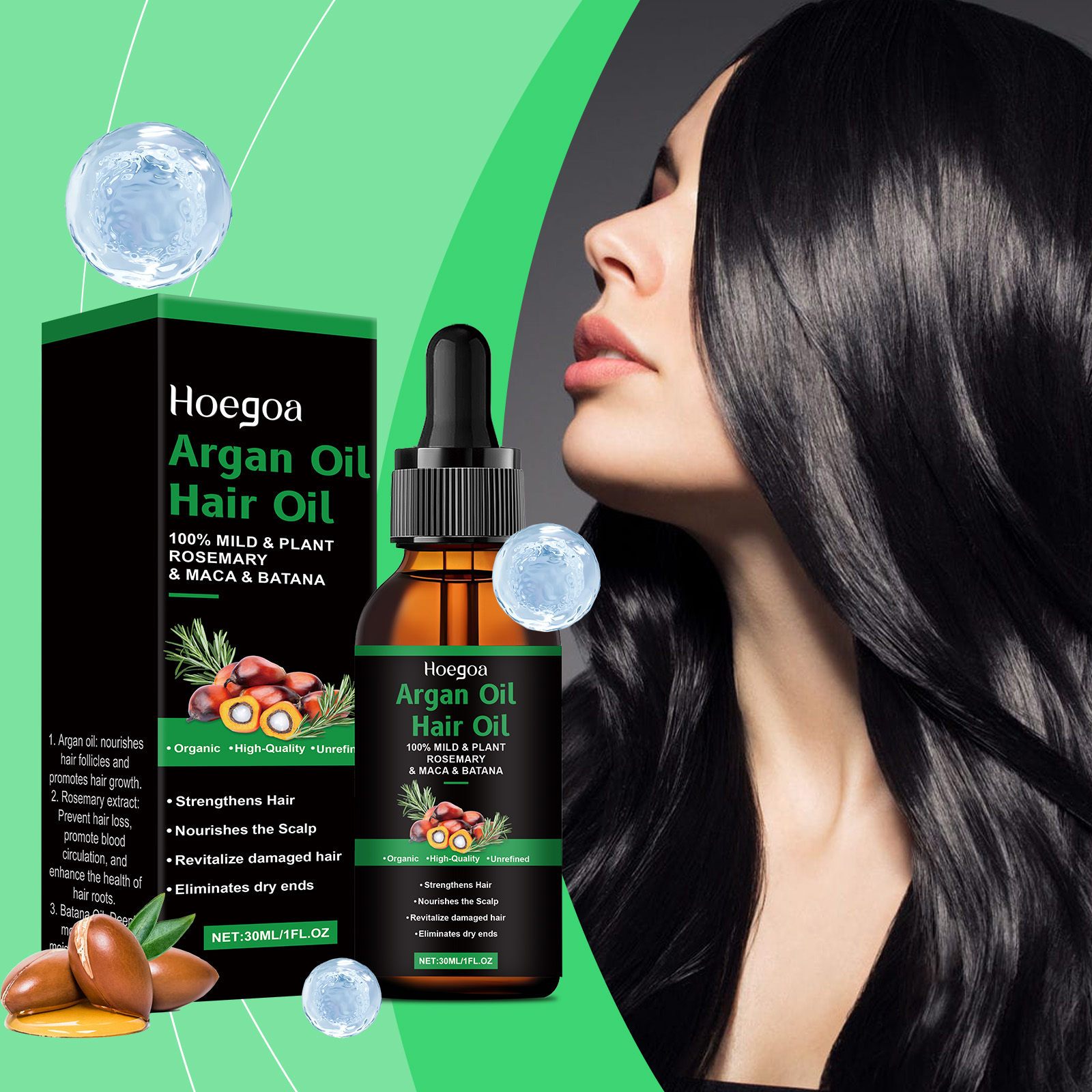 Argan Hair Care Oil Improves Dry Frizzy Split Ends Nourishes Hair Care Essence