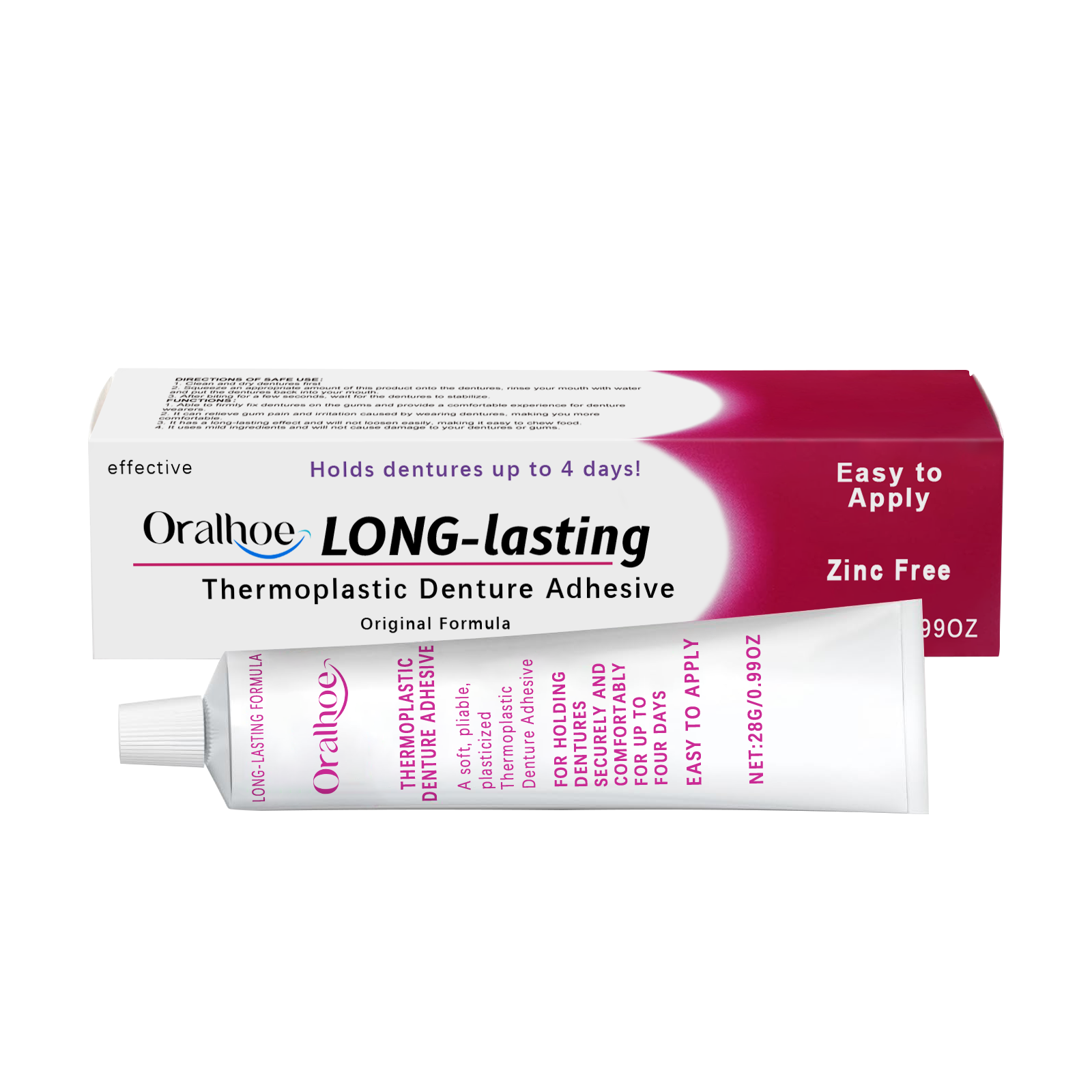 Denture Adhesive Cream Long Lasting Secure Hold For Comfortable Wear Daily Oral Care