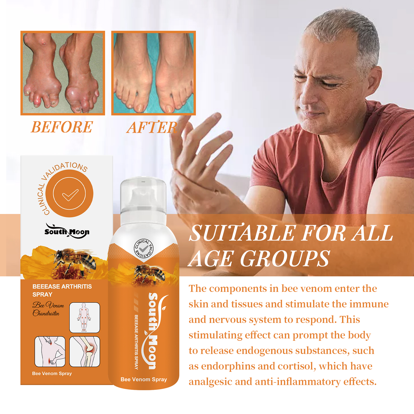 Joint Care Spray Soothing Moisturizing For Shoulder Neck Elbow Knee Daily Comfort And Flexibility Support