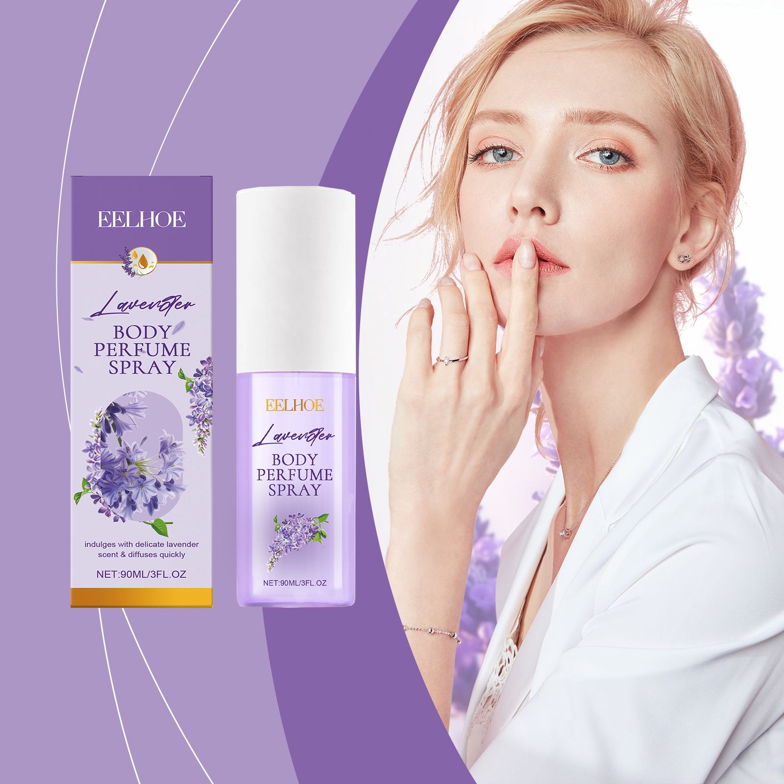 Lavender Body Perfume Spray Long Lasting Fresh Floral Scent For Daily Wear