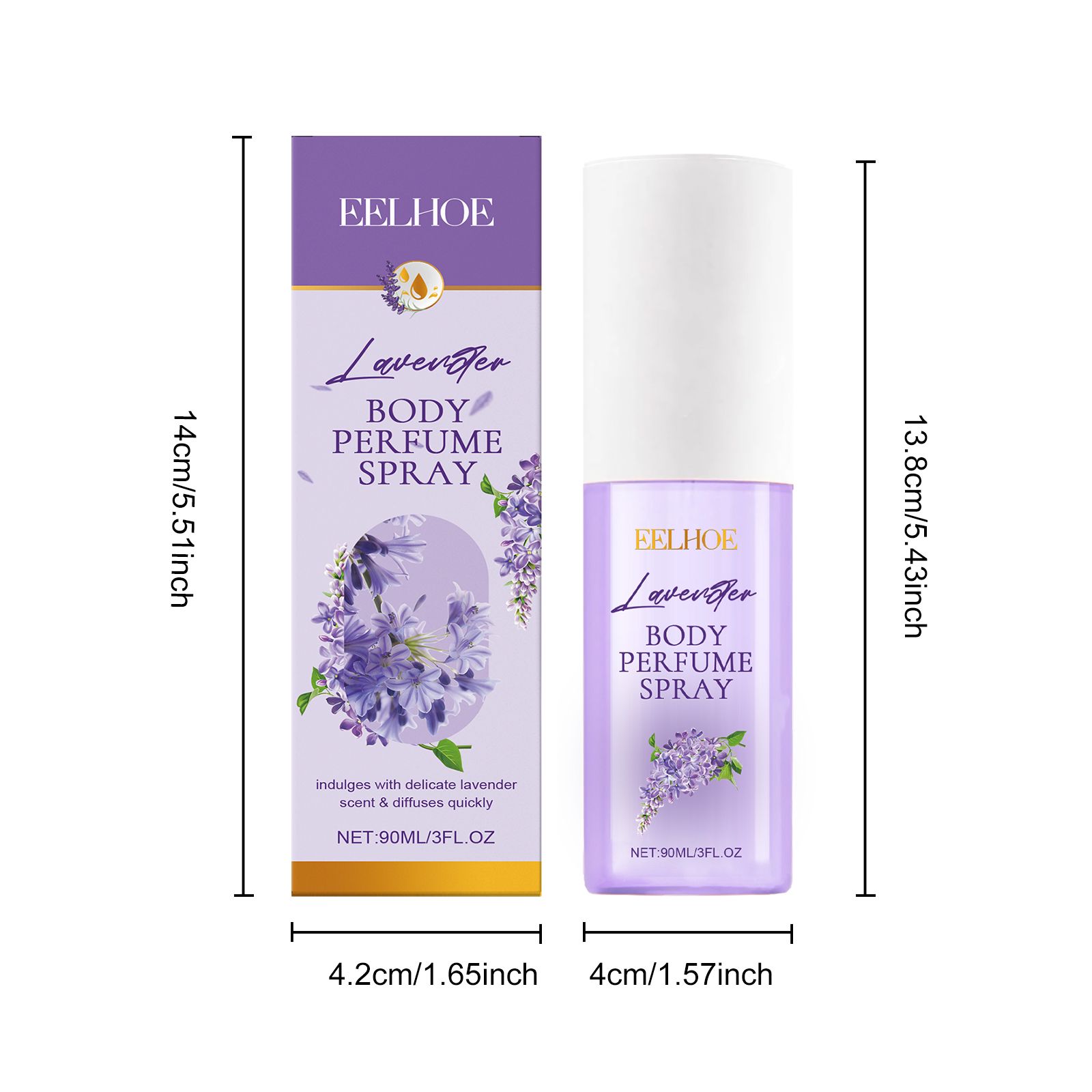 Lavender Body Perfume Spray Long Lasting Fresh Floral Scent For Daily Wear