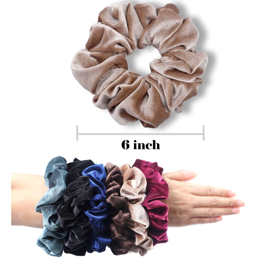 Extra Large Scrunchies for Women Thick Hair, Premium Velvet Big Scrunchy, Soft R