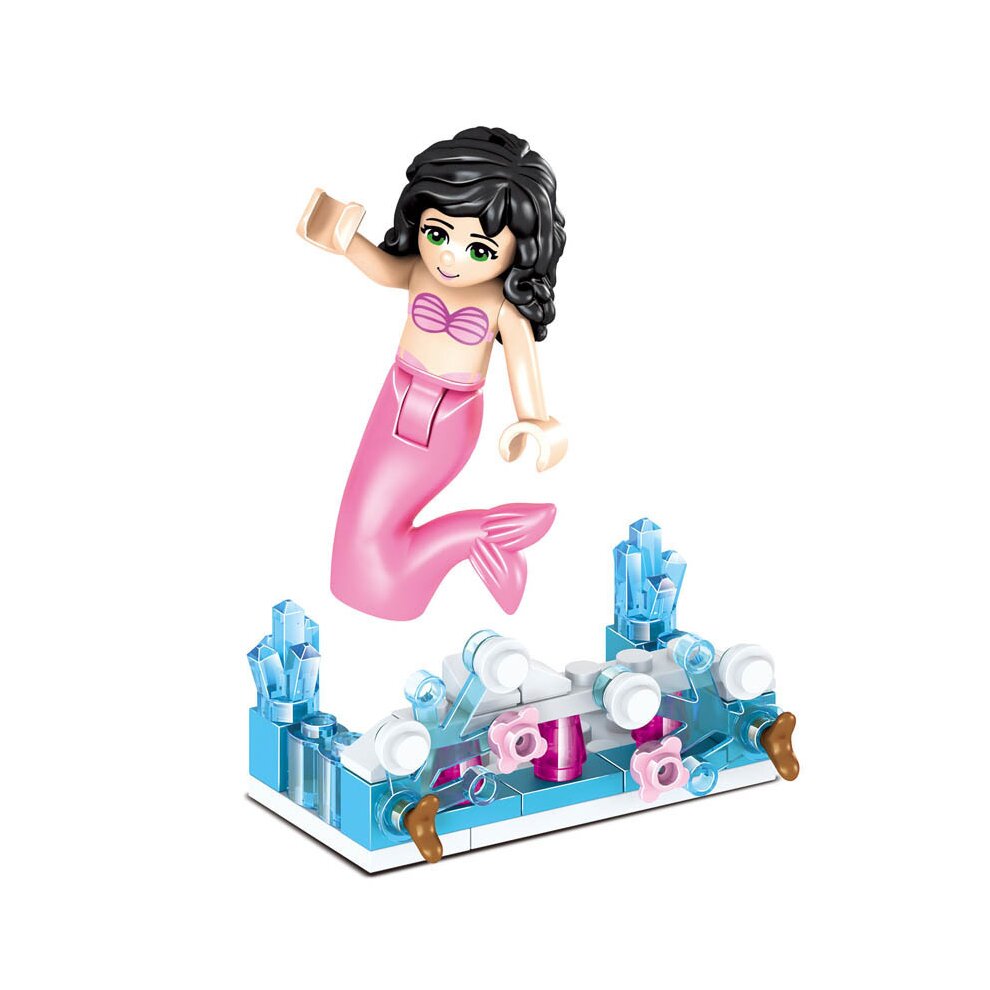 8 in1 Mermaid Ice Girl Castle Minifigures Compatible Toys Fit Lego