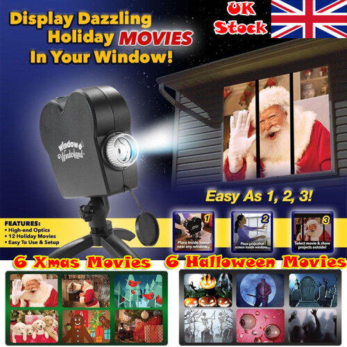 Window Projector 12 Movie Festival Projection Lamps Used for Halloween Christmas Outdoor Garden Decoration Family Outdoor Party Halloween Projector Led Projector Lights