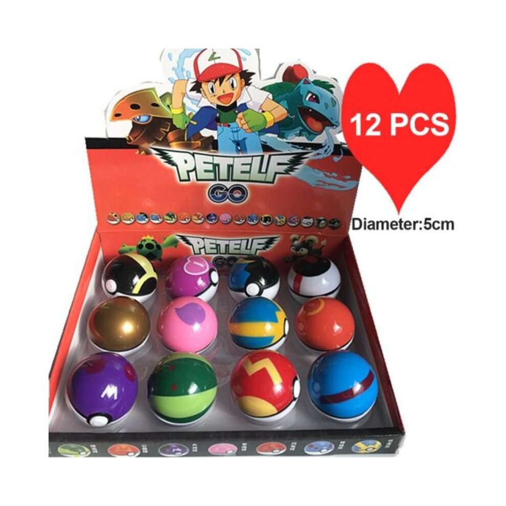12PC 1.9INCH Pokemon Ball Set Clip 'n' Go Pokeball Random Toys Action Figures Kids Gift
