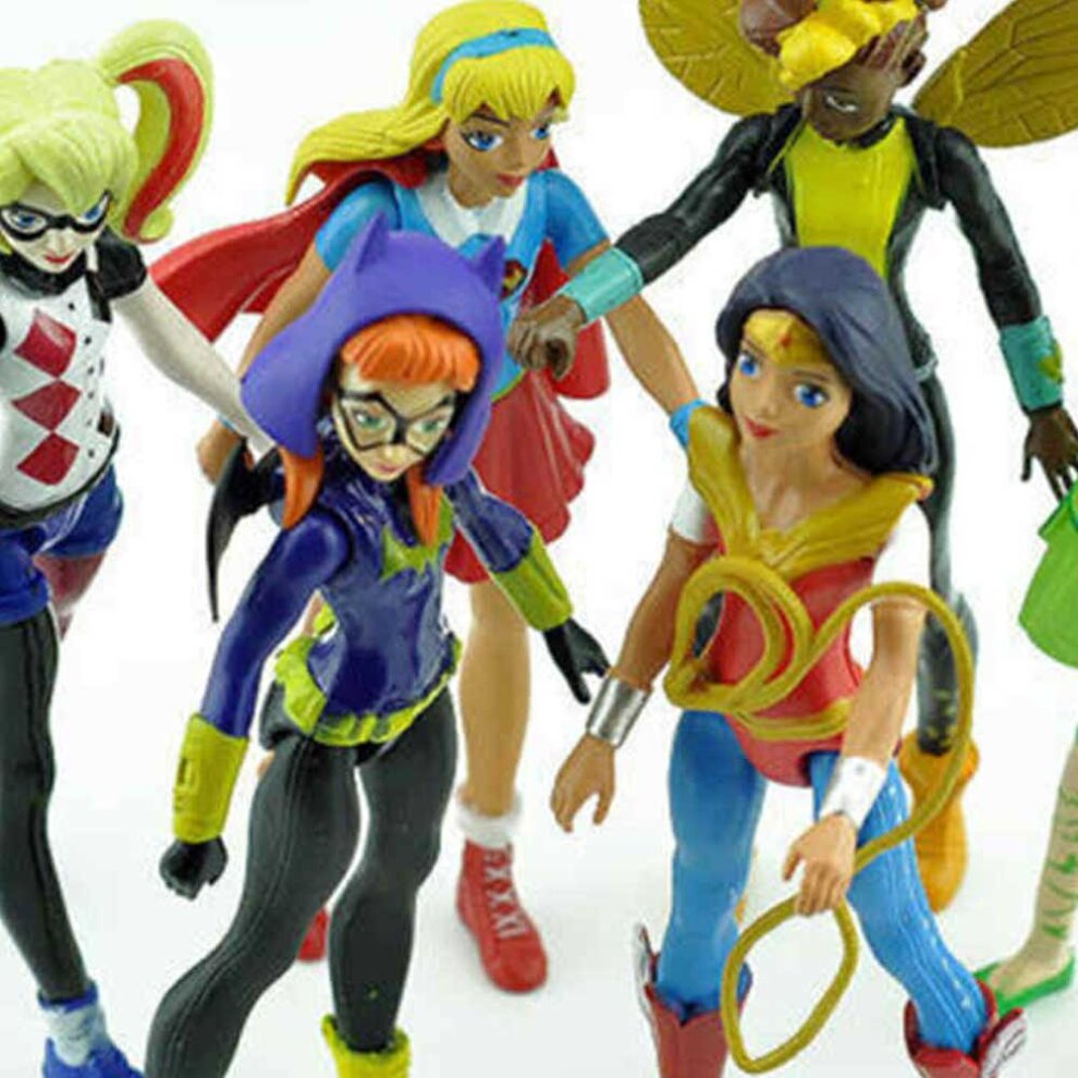 6PCS DC COMICS SUPER HERO GIRLS HARLEY POISON IVY BATGIRL BUMBLEBEE FIGURES TOY