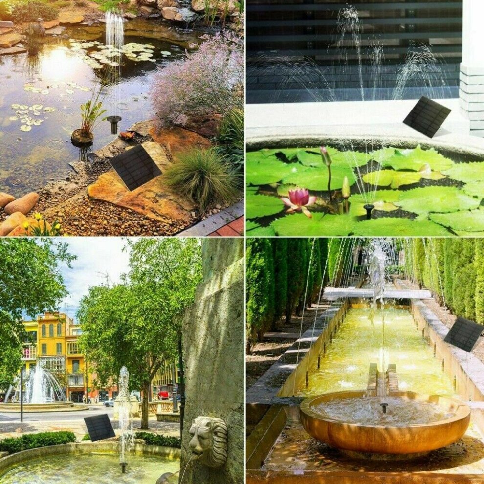 Solar Powered Floating Pump Water Fountain Birdbath Home Pool Garden Decor