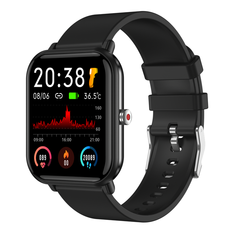 (Blue) Smart Watch 1.7 Inch Bluetooth Heart Rate Monitor SpO2 Men Sport Fitness Tracker IP68 Waterproof Women Smartwatch Clock