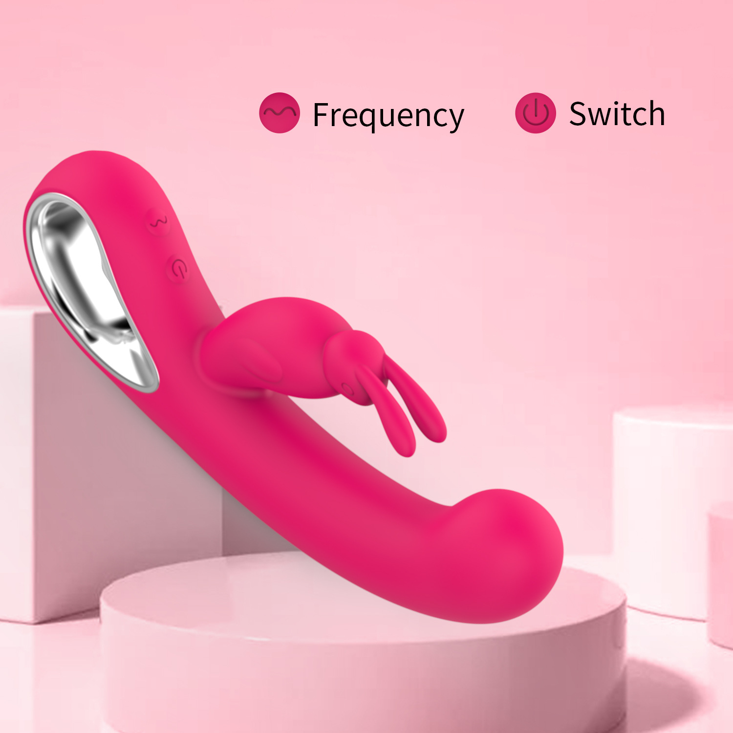 Rechargeable Rabbit Vibrators Sex Toy G spot Massager Realistic Dildo C spot Masturbator 12 Vibrating Modes and 2 Powerful Motors Women Adult Masturbation Machine