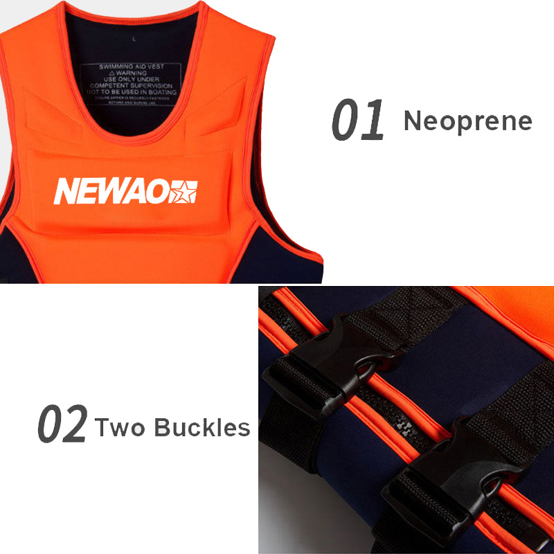 (Orange XL) Life Jackets Adult Kids Life Vest Neoprene Buoyancy Aid Vest Swim Ski Sailing Vest Adults Floatation Foam For Rescue Wakeboard Drifting Wakeboard Fishing Outdoor Floating Swimming Water Ski Safety Side Zip Closure