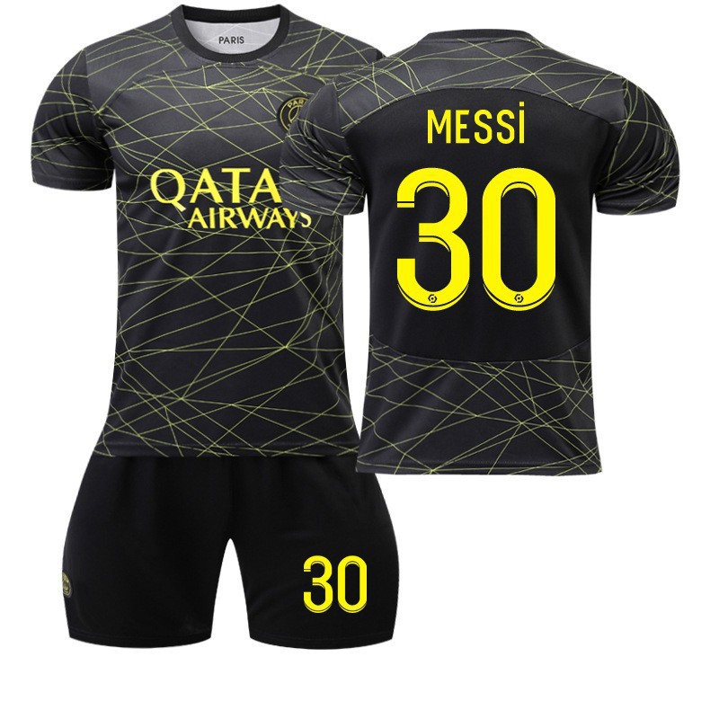 (Kids 16) 22-23 Paris Messi No. 30 Football Kits Jersey Adult Kids Training T-shirt Suit
