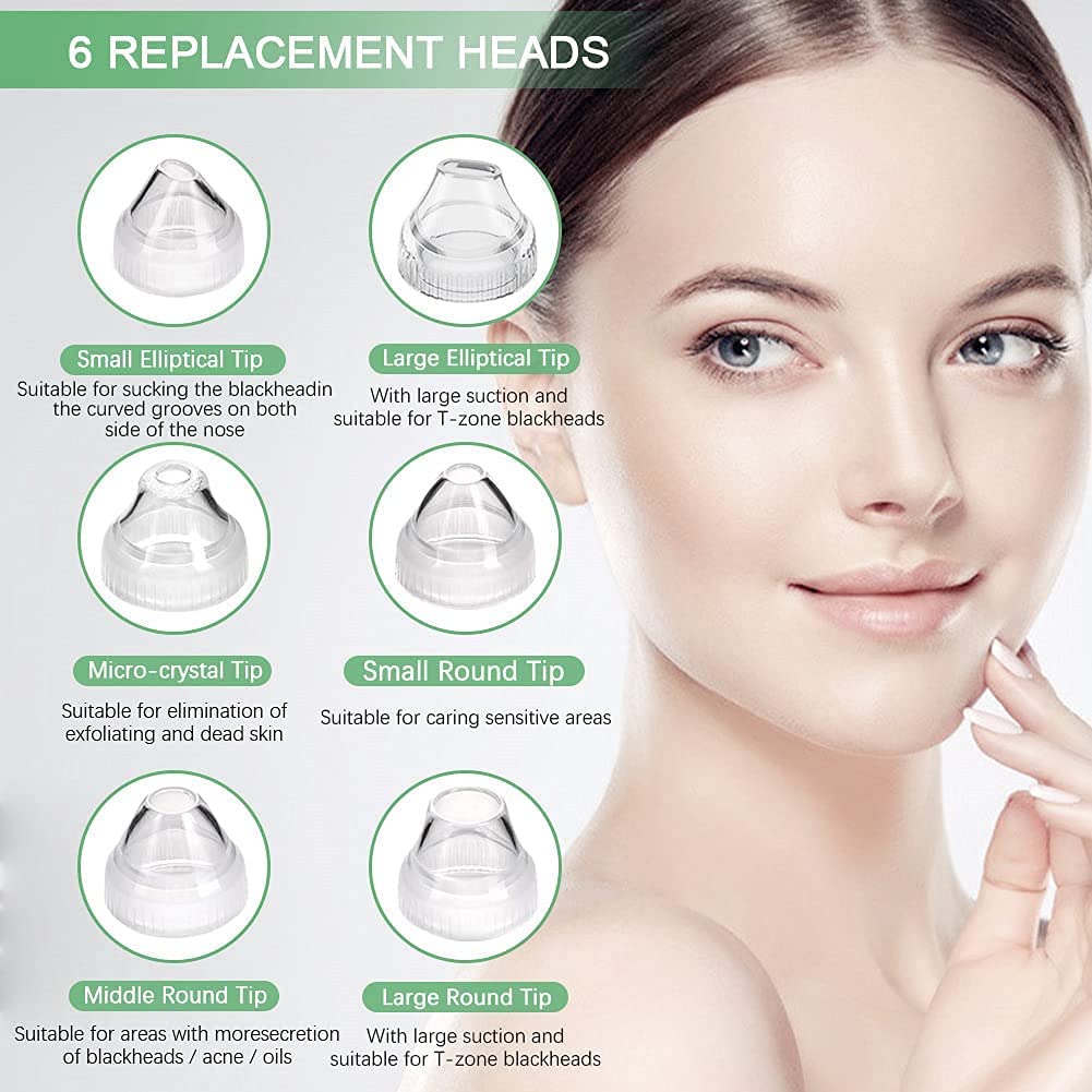 (White) Blackhead Remover Vacuum WIFI Visible Facial Pore Cleanser with HD Camera Pimple Acne Comedone Extractor Rechargeable Electric Black Head Suction Tool