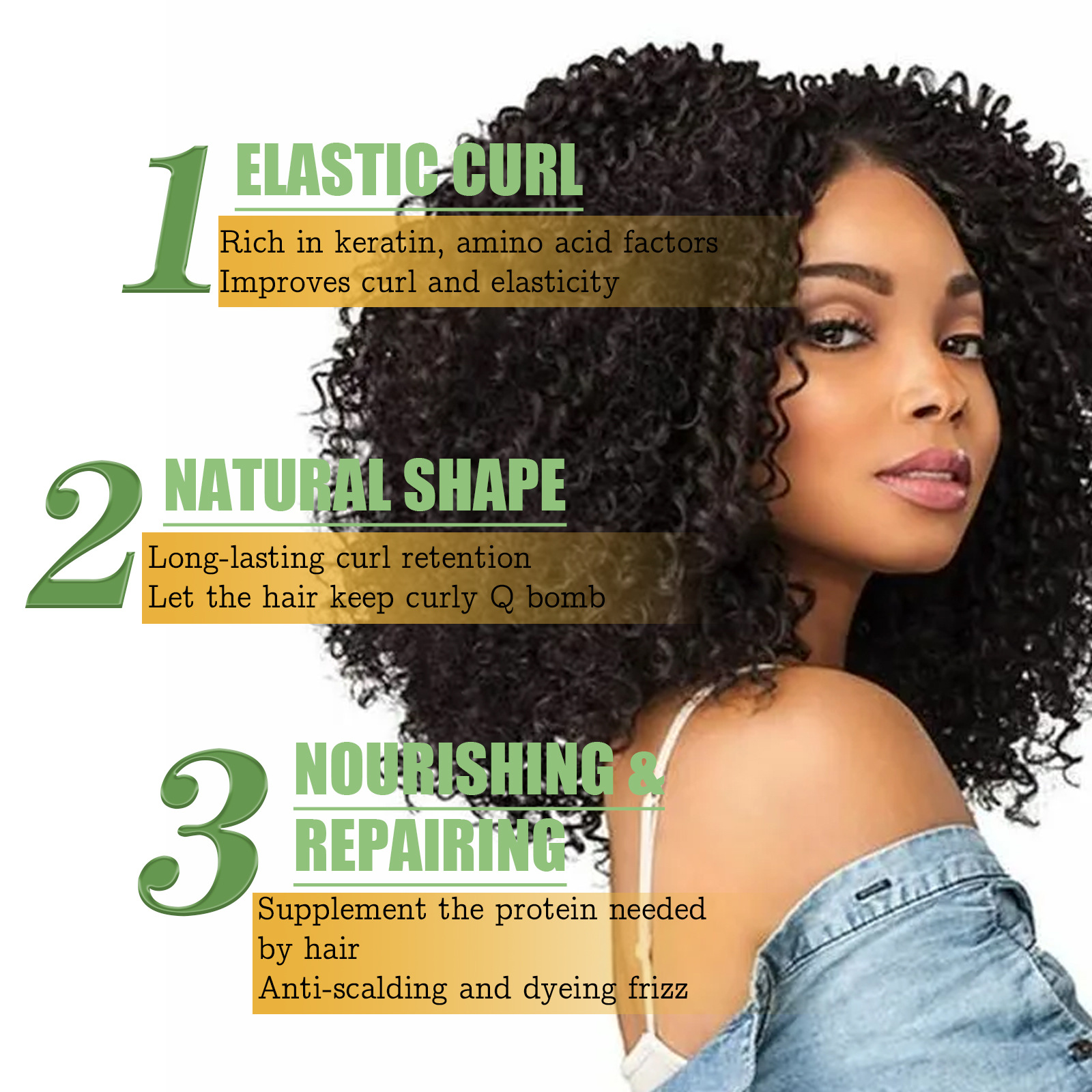 Hair Volumising Cream Curl Cream for Curly Hair Curl Enhance Curl Cream Moisturising Cream for Frizzy Hair Elastic Volumizing Styling 50ml