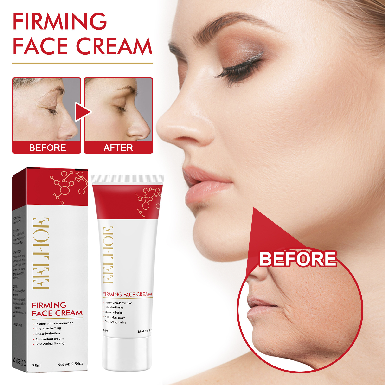 Face Firming Cream Neck Tightening Cream Hydrating Firming Facial Cream Lighten Fine Lines  Deep Moisturizing Wrinkle Removal