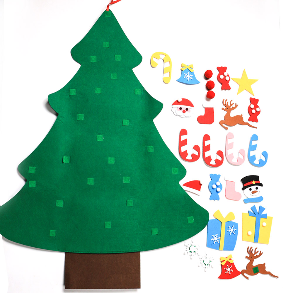 (A Style) DIY Felt Christmas Tree Merry Christmas Decorations For Home Cristmas Ornament Xmas Navidad Gifts Santa Claus New Year Tree