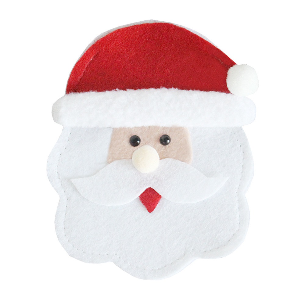 (Santa Claus) XMAS Novelty Decorations 3pcs set Kitchen Cutlery Suit Silverware Holders Pockets Knifes Forks Bag Snowman Shaped Christmas Party Decoration
