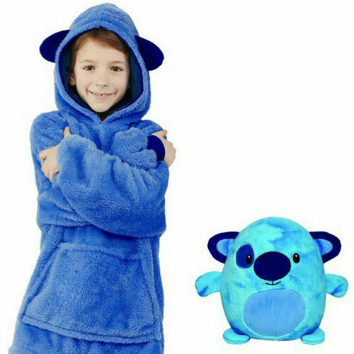 Kids Blanket Hoodie Fleece Hooded Sweatshirt Oversized Pets Plush Soft Warm Coat