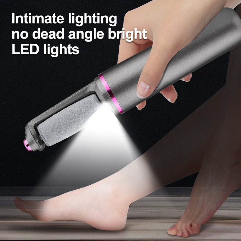 (Grey) Electric Foot Callus Removers Feet File Pedicure Kit Foot Scrubber for Dead Skin Removal Foot Care Tool Trimmer for Hard Cracked Feet Grinding Skin