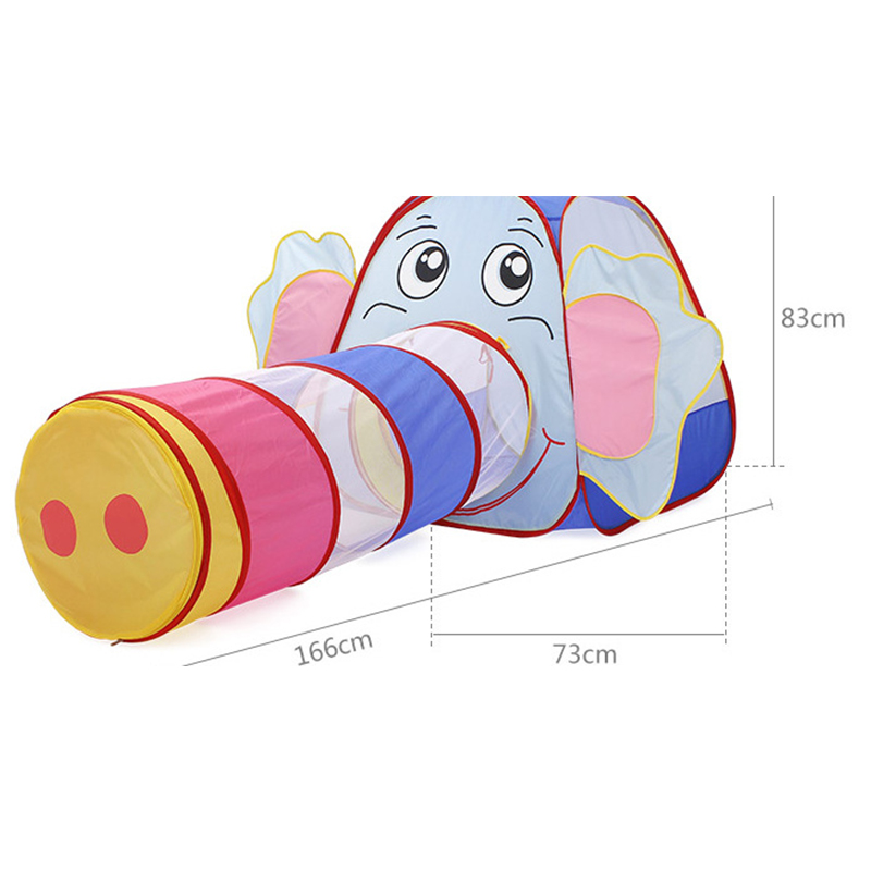 Kids Elephant Crawler Tunnel Playhouse Fun Play Tent for Toddlers