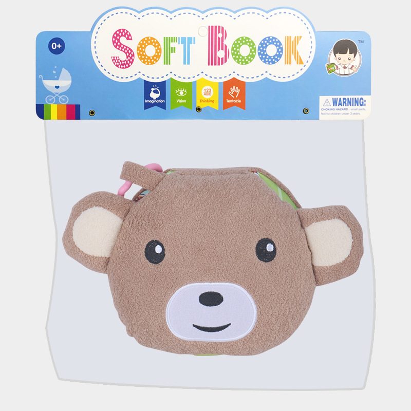 Durable Cloth Book for Infants Babys Interactive Early Learning Toy with Crinkly Pages
