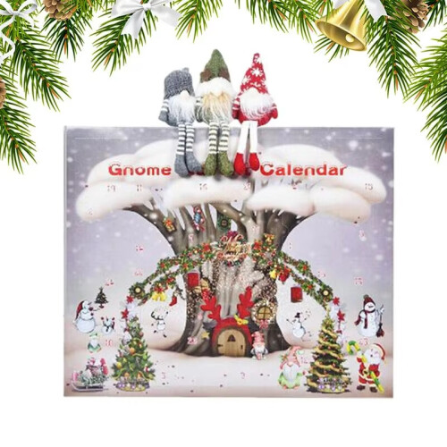 Christmas Advent Calendar Gnome Stuffed Plush Christmas Arrival Holidays Countdown Calendar Decoration Props Kids Toy
