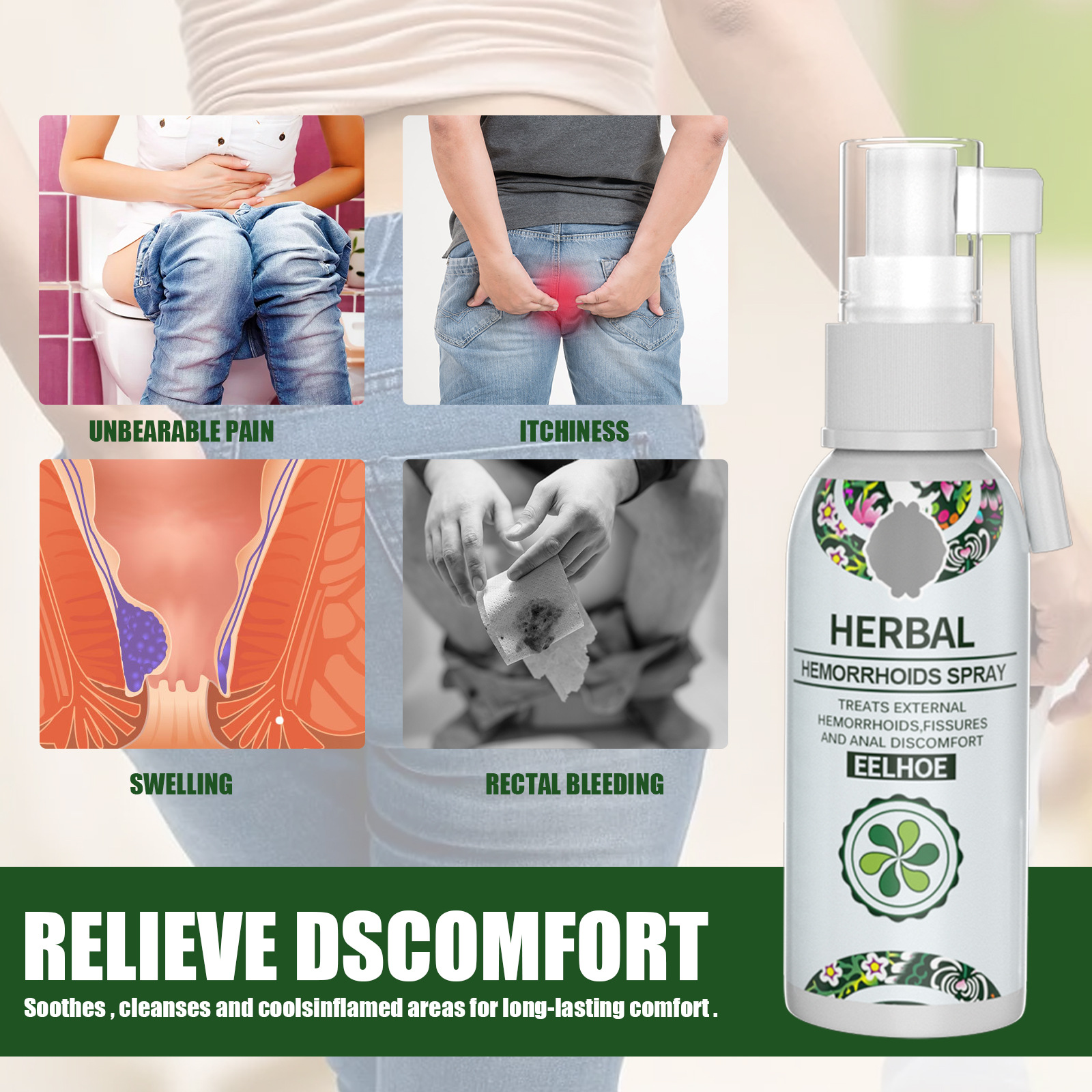 EELHOE  Herbal Hemorrhoid Spray 30ML