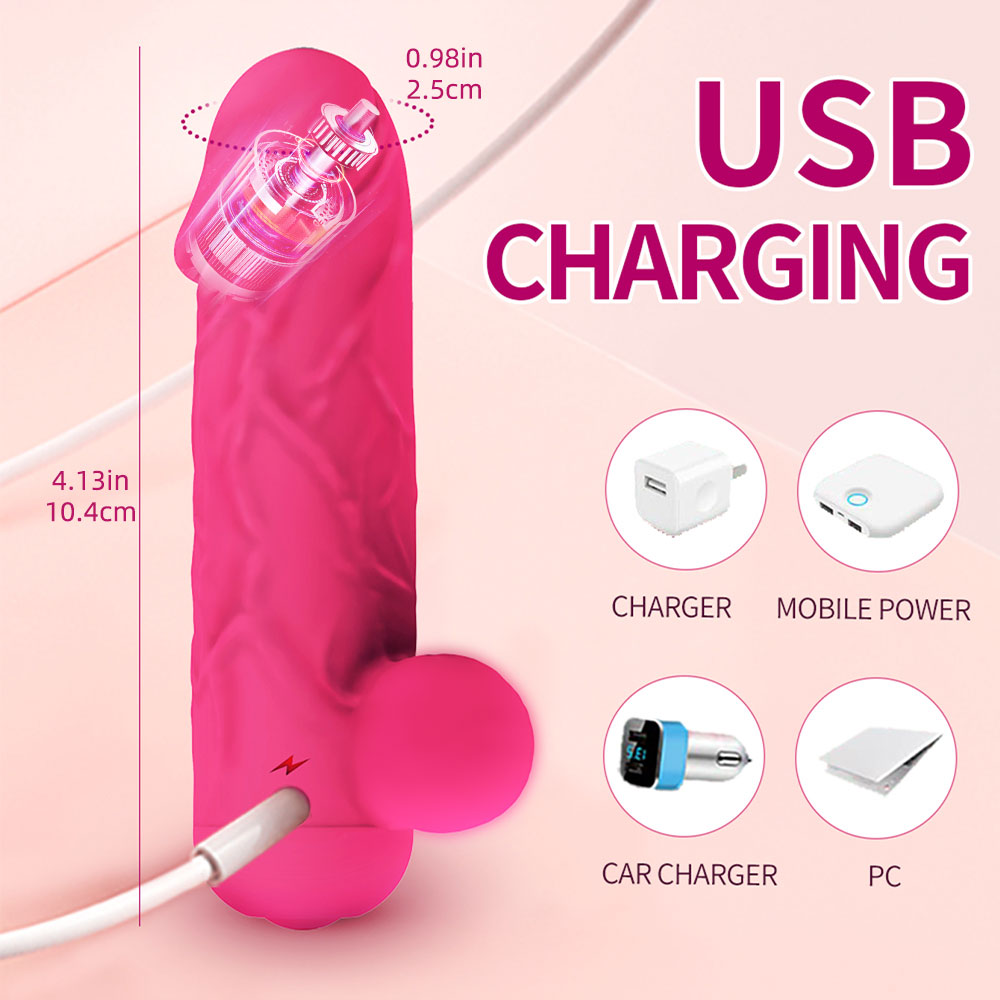 (Rose Red) Mini Realistic Dildo Vibrator APP Control G Spot Bullet Vagina Anal Nipple Stimulation Clitoris Massager Butt Plug Sex Toys For Women Male Gay