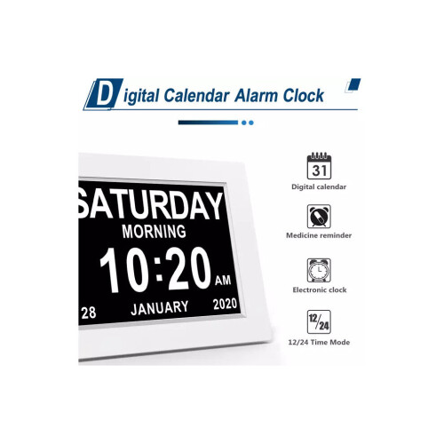 Dementia Clocks Calendar Clock Digital Day Date Alarm Clock Large 7 In