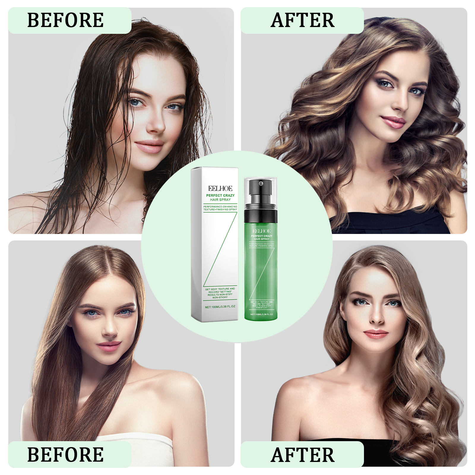 Fluffy Volumising Hair Spray Hair Thickening Refreshing Freshing Oil Control Frizz Treatment Firm Hold No Wash Dry Hair Spray