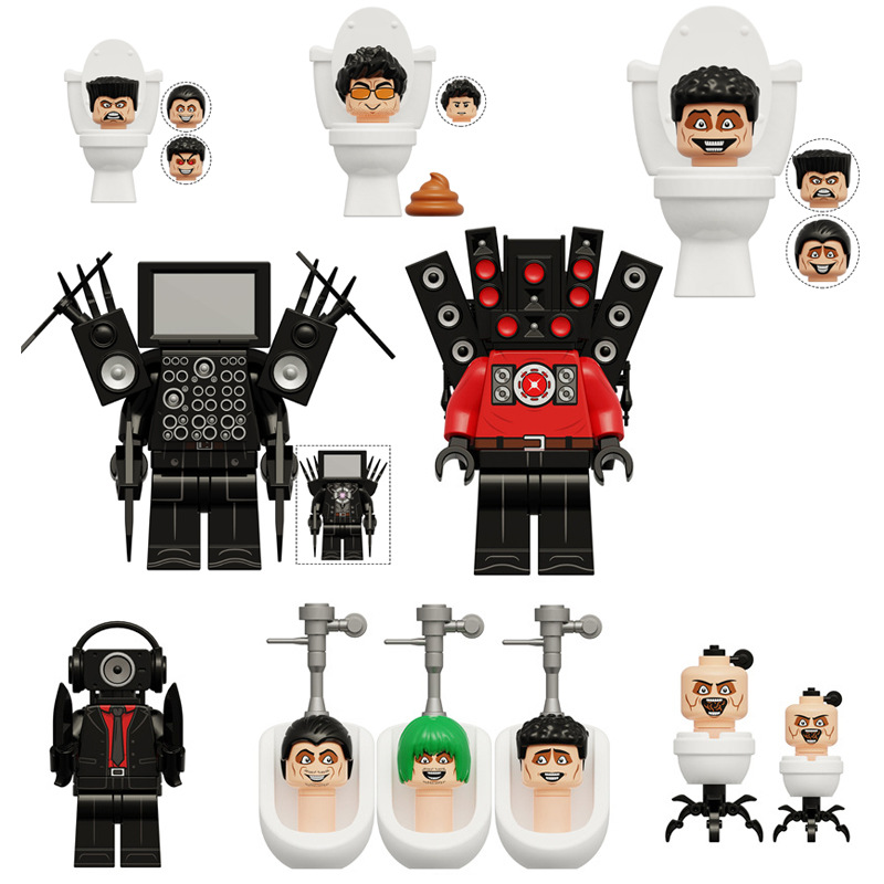 (Toilet Men-A) Building Block Toys Toilet Game Cameraman Titan TV Man Clockman Figures for Boys Girls Gifts Collectible Decorations