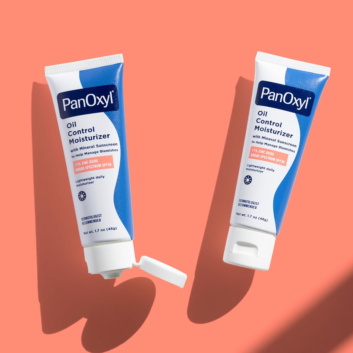 PanOxyl Oil Control Moisturizer with Mineral Sunscreen NEW Sheer Formula Absorbs Excess Oil and Reduces Shine for Acne Prone and Oily Skin SPF 30 48g
