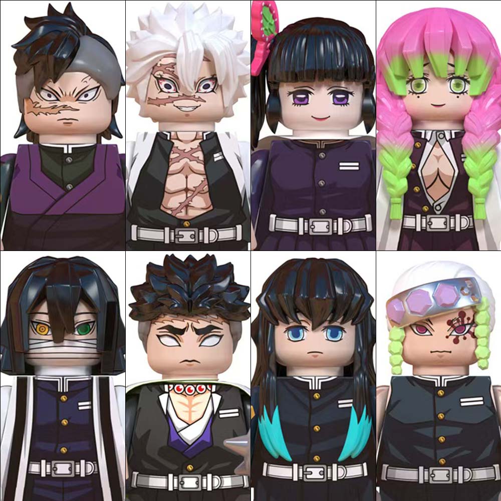 (8 PCS D) Anime Cartoon Blind Box Education Collection Building Blocks Action Figures Puzzle Model Toy Ornament Bricks