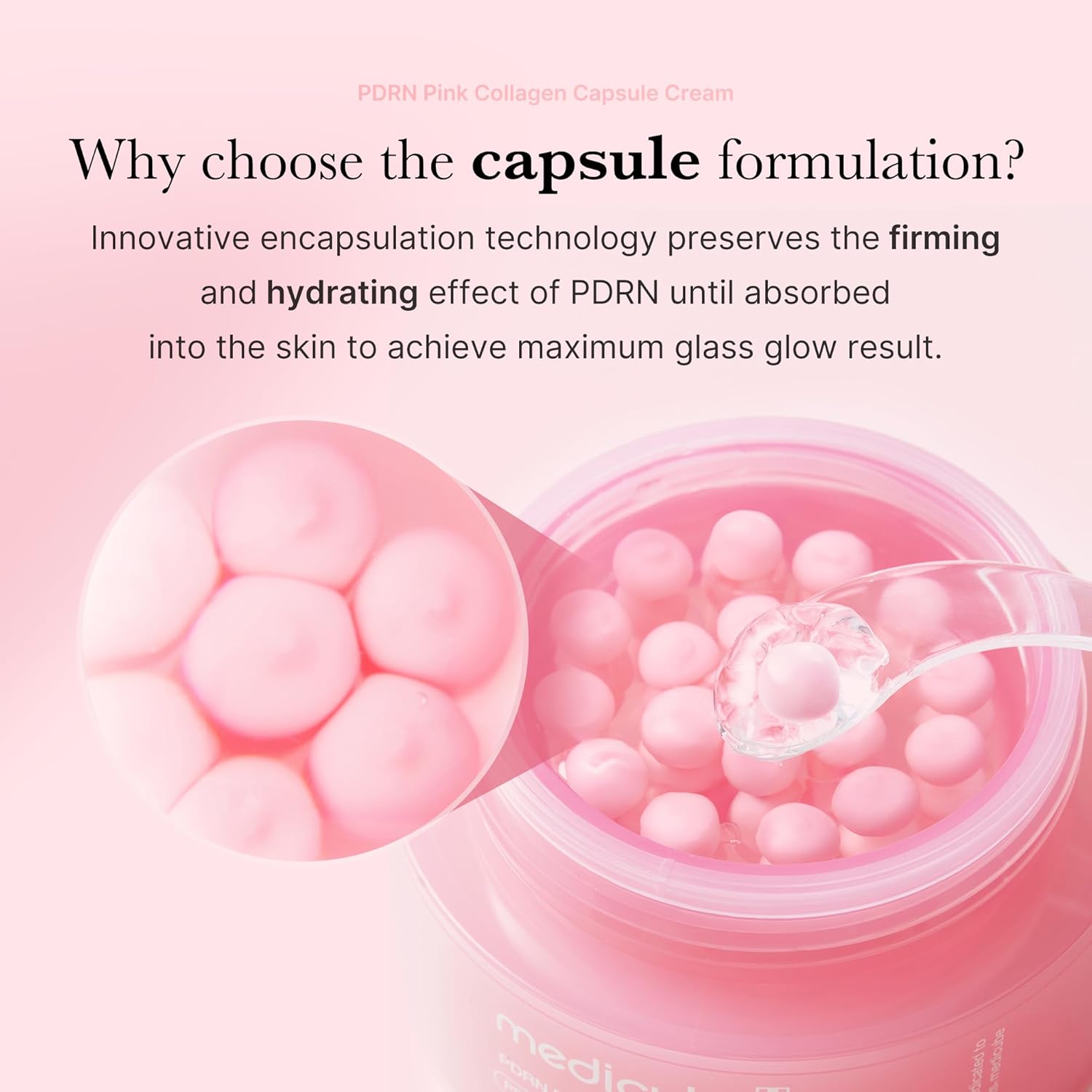 medicube Salmon DNA PDRN Pink Capsule Cream Niacinamide Collagen Face Moisturiser Lightweight Cream Uneven Skin Tone Glow Hydration Korean Skin Care 55g