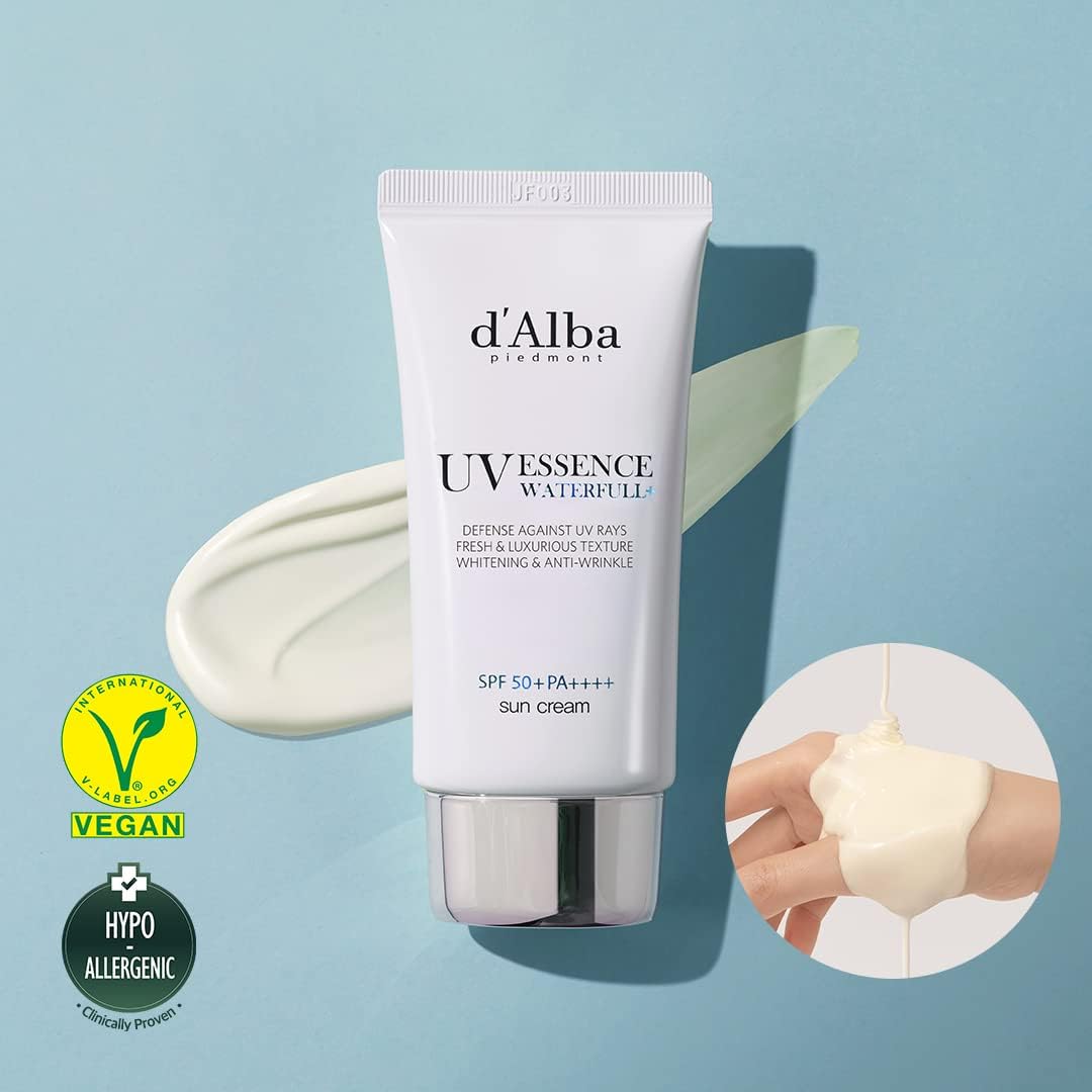 dAlba DAILY MINERAL ESSENCE SUNSCREEN 50ml Moisturizing Essence Texture Sunscreen Lotion Broad Spectrum SPF 50 Super Smooth Silky Texture Natural Ingredients