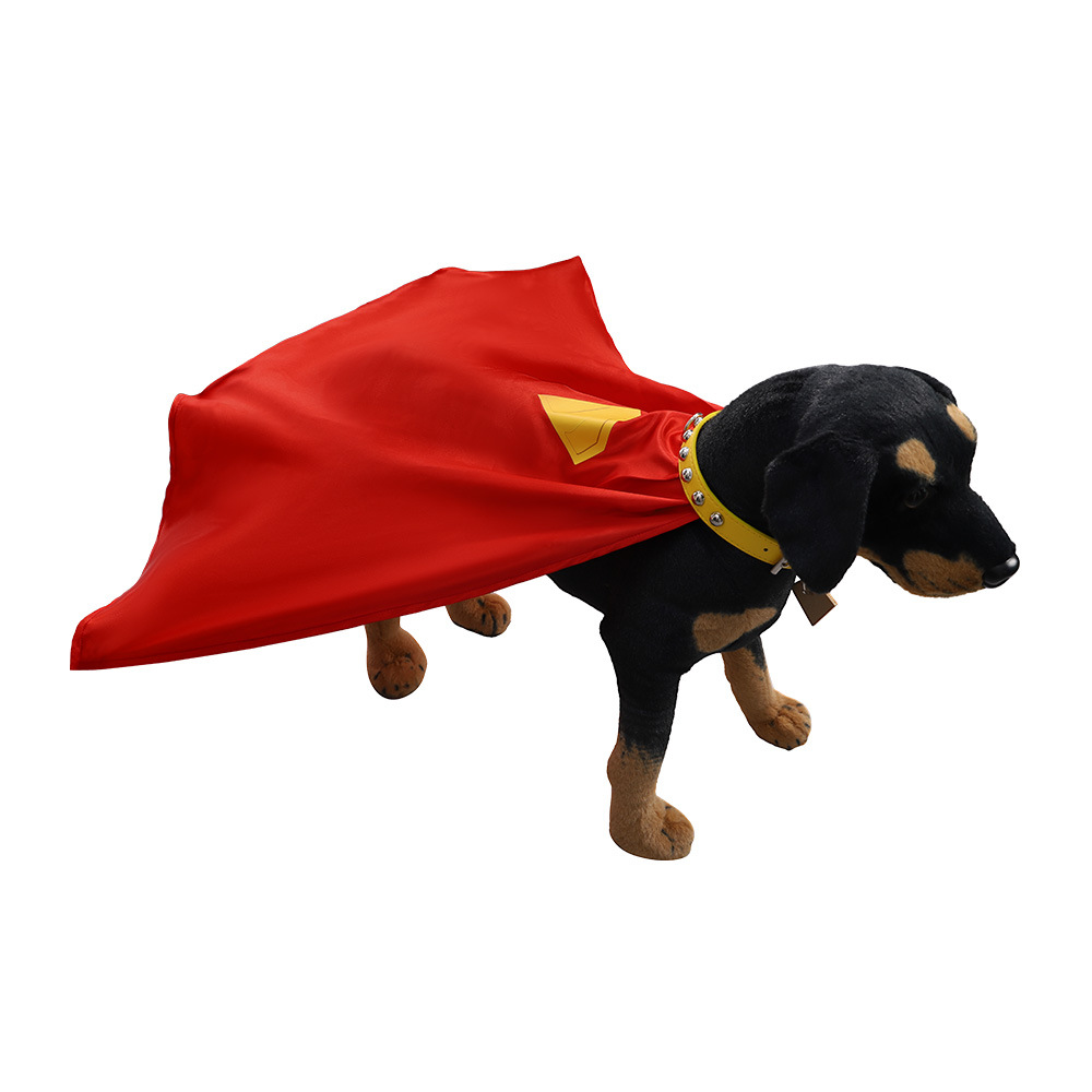 (L) Pet Dog Cape Costume Full Set Cosplay Outfit with Collar for Halloween Party Pet Dress Up