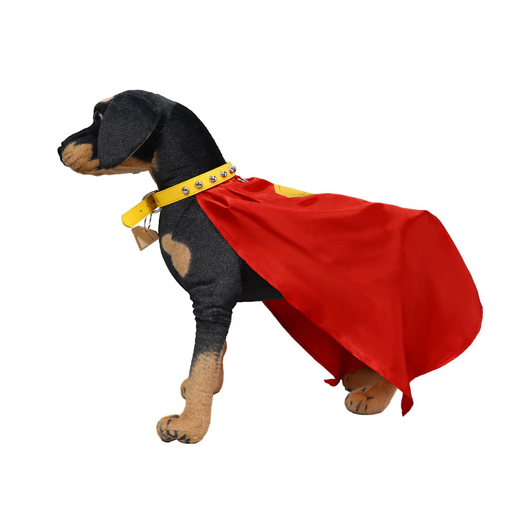 (L) Pet Dog Cape Costume Full Set Cosplay Outfit with Collar for Halloween Party Pet Dress Up