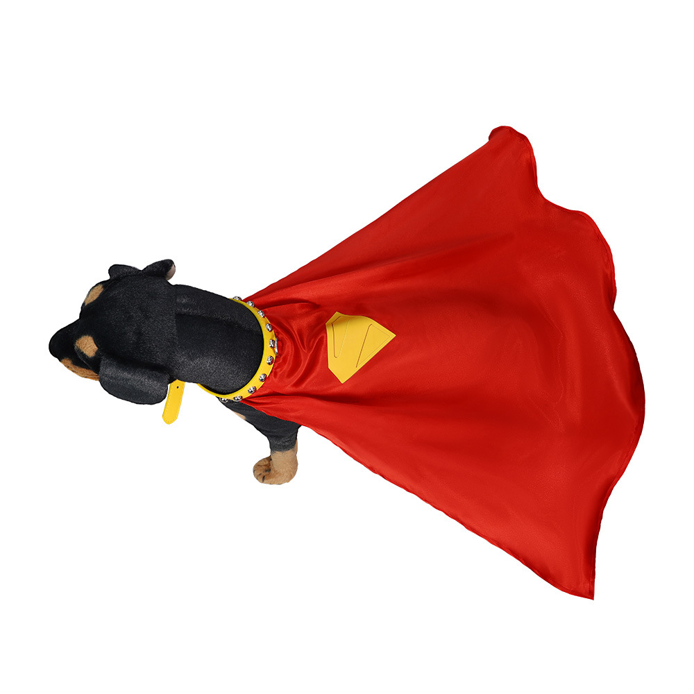 (L) Pet Dog Cape Costume Full Set Cosplay Outfit with Collar for Halloween Party Pet Dress Up
