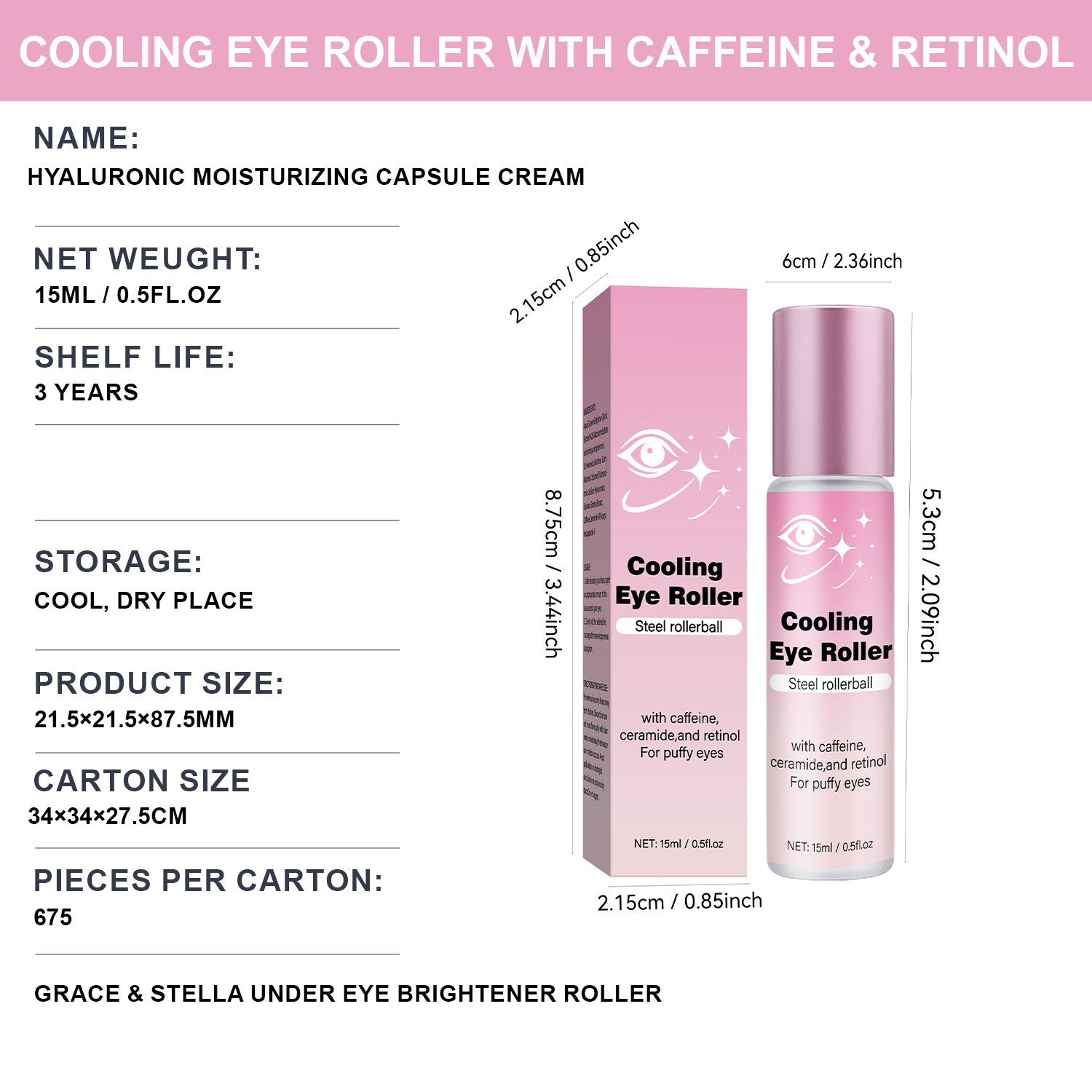 Cooling Eye Roller For Puffiness Relief Soothing And Refreshing Eye Area Massage Tool