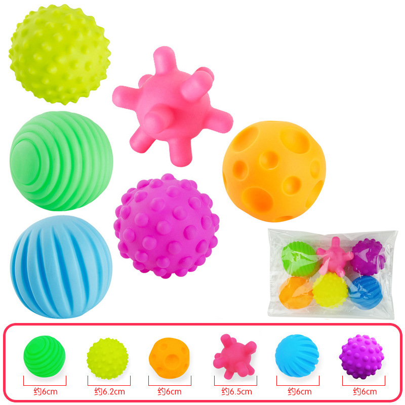 (Macarone POP) Textured Multi Ball Set Develop baby Tactile Senses Toy Baby Touch Hand Ball Toys Children Training Ball Massage Soft Balls